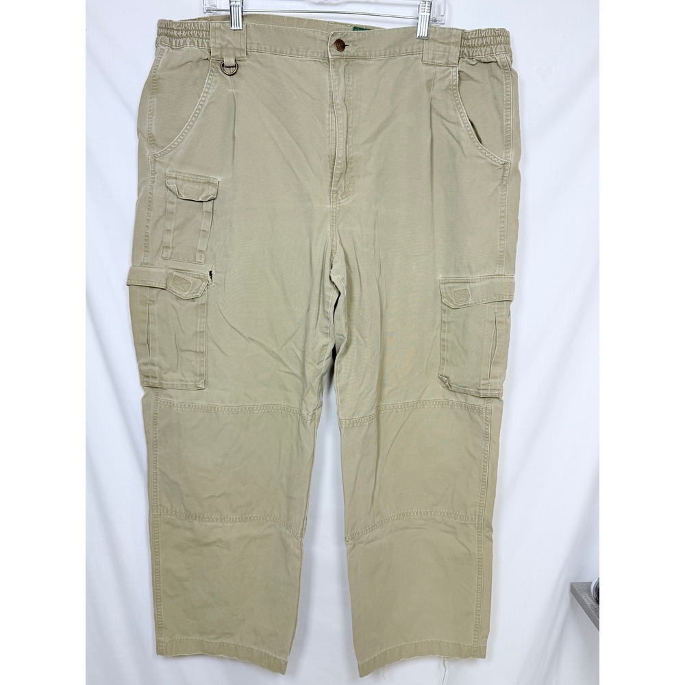 Cabela's Mens Cargo Pants 42 Khaki Double Knee Gorpcore Outdoor Utility 90s